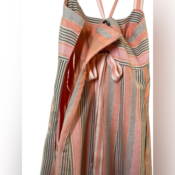 ANTHROPOLOGIE MAEVE SQUARE NECK TIE BACK A-LINE HALTER Maxie‎ DRESS ORANGE SZ 12 - Picture 8 of 16